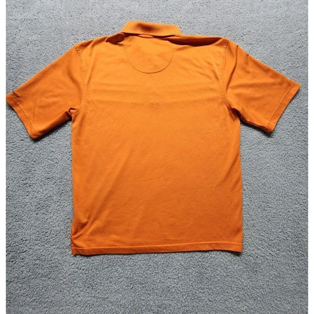 Pebble Beach Performance Polo Shirt Mens Golf Orange Stripped Size Medium - Picture 5 of 12